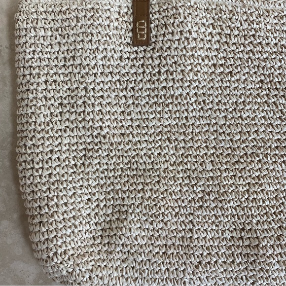 Straw Studios American Flag Patriotic Raffia Straw Tote Beach Vacation Bag - Picture 6 of 16